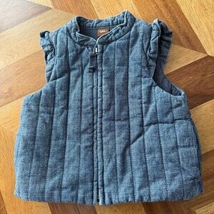Zara Tea Denim Blue Quilted Vest